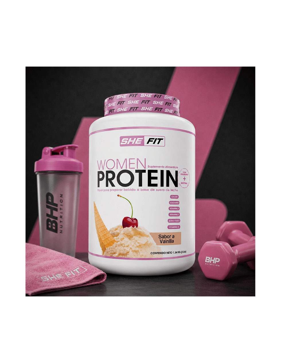 Miniatura: BHP Lady Fit She Fit Protein 3 Lbs – Proteína Femenina con Colágeno y Biotina