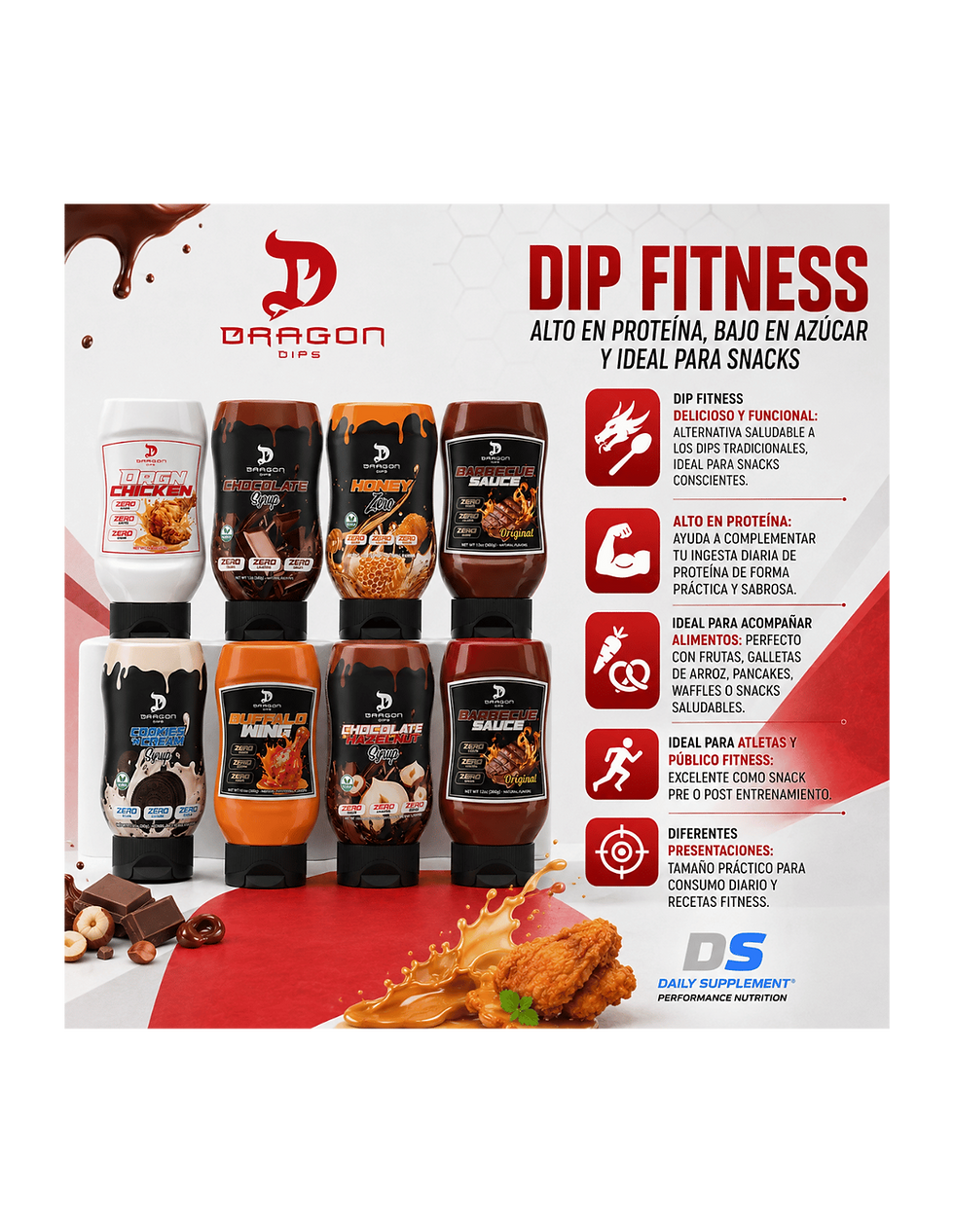 Miniatura: Dragon Dips | Dip Fitness Alto en Proteína, Bajo en Azúcar y Ideal para Snacks
