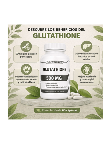 PN Glutathione 500 mg 60 Ct | Detox, Antioxidante y Piel Radiante