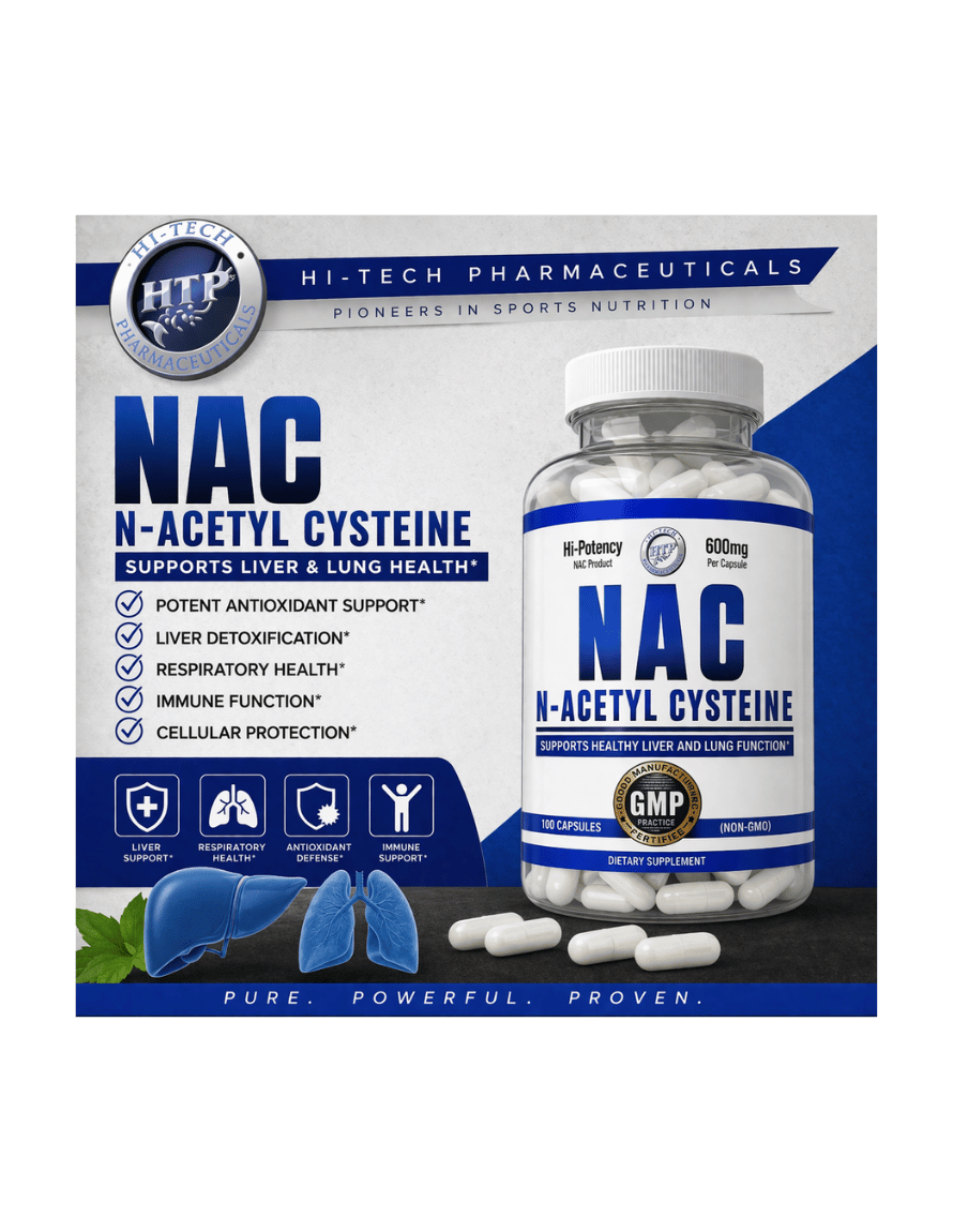 Miniatura: HTP N-Acetyl Cysteine (NAC) 100 Cts | Apoya Hígado, Pulmones e Inmunidad
