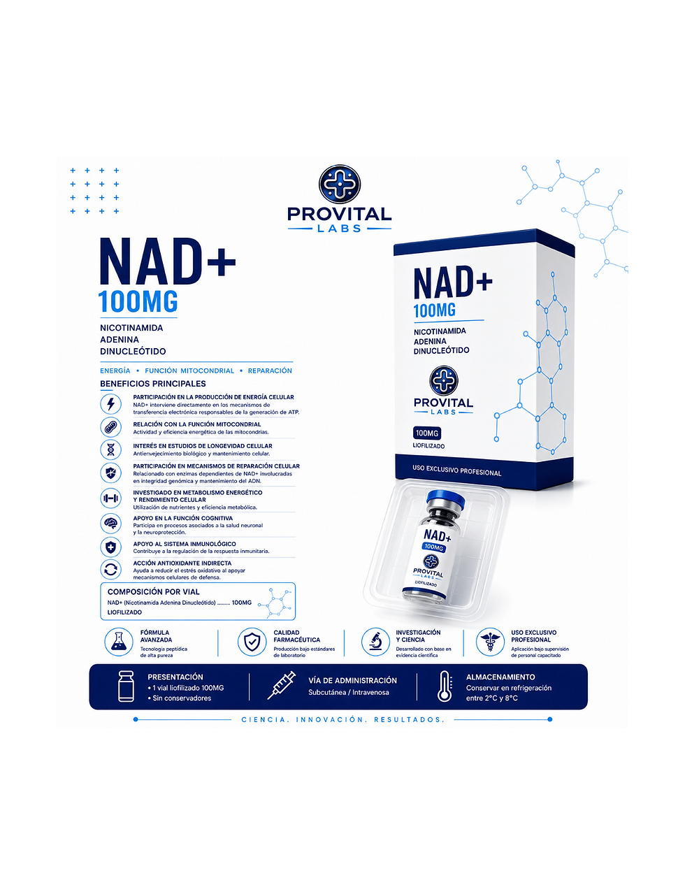 Miniatura: Provital Labs NAD+ 100 mg Vial