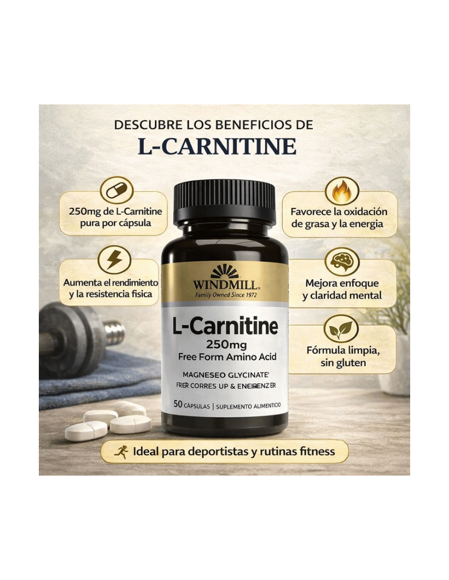 Miniatura: WHP L-Carnitine 250mg 50 Caps | Energía, Quema de Grasa y Rendimiento
