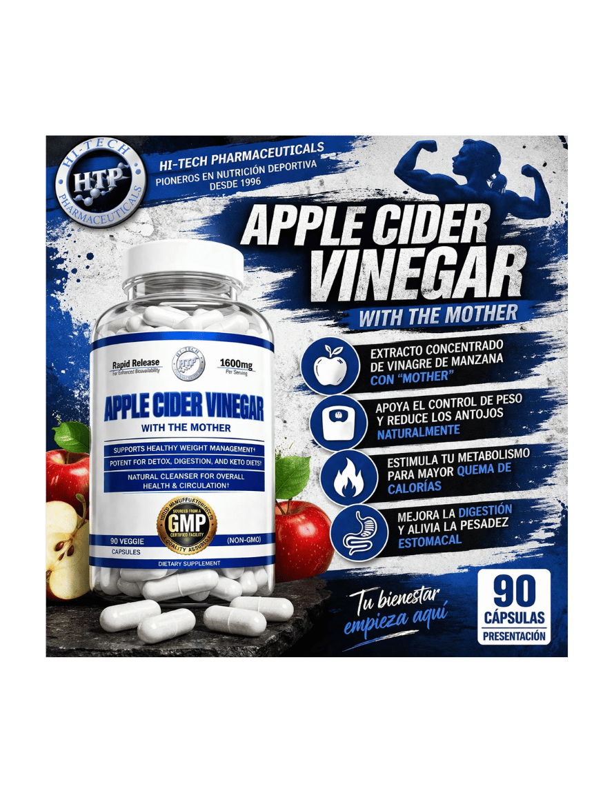 Miniatura: HTP Apple Cider Vinegar 90 Ct | Vinagre de Manzana para Digestión y Detox