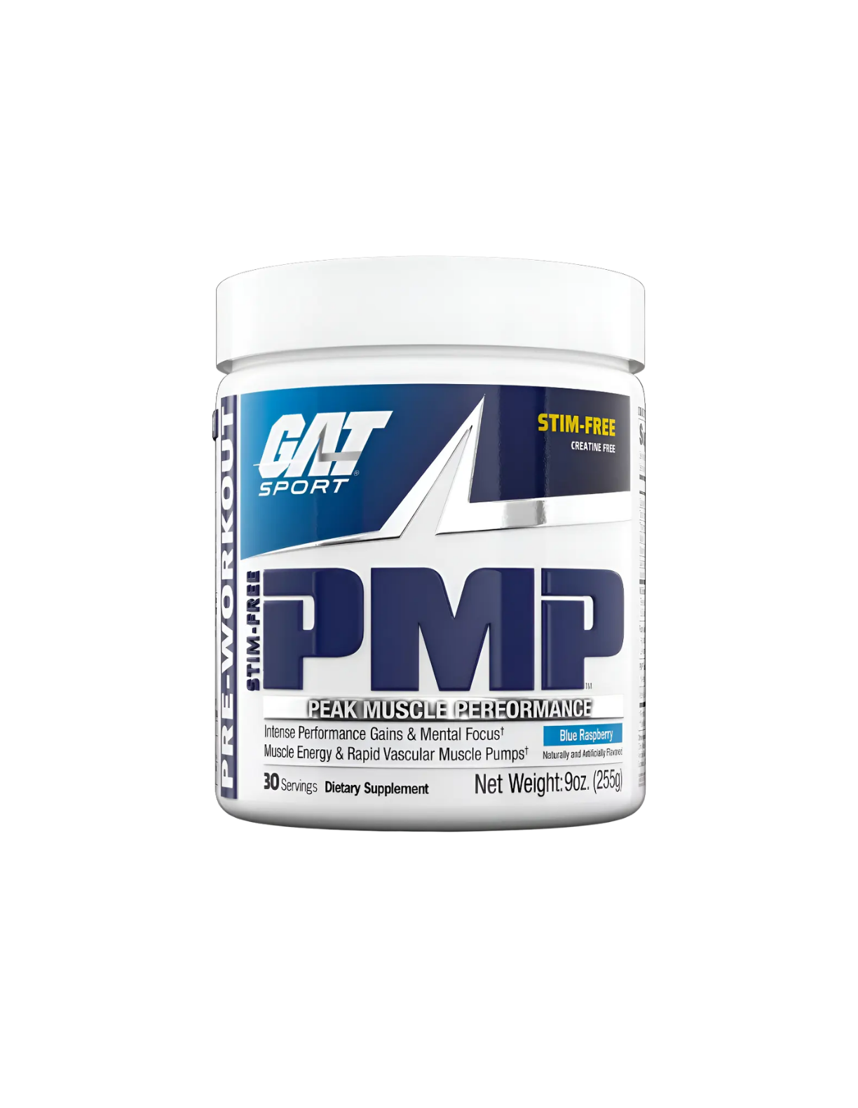 GAT Sport PMP Stim Free 255 g | Pre Entreno Sin Cafeína | 30 Servicios