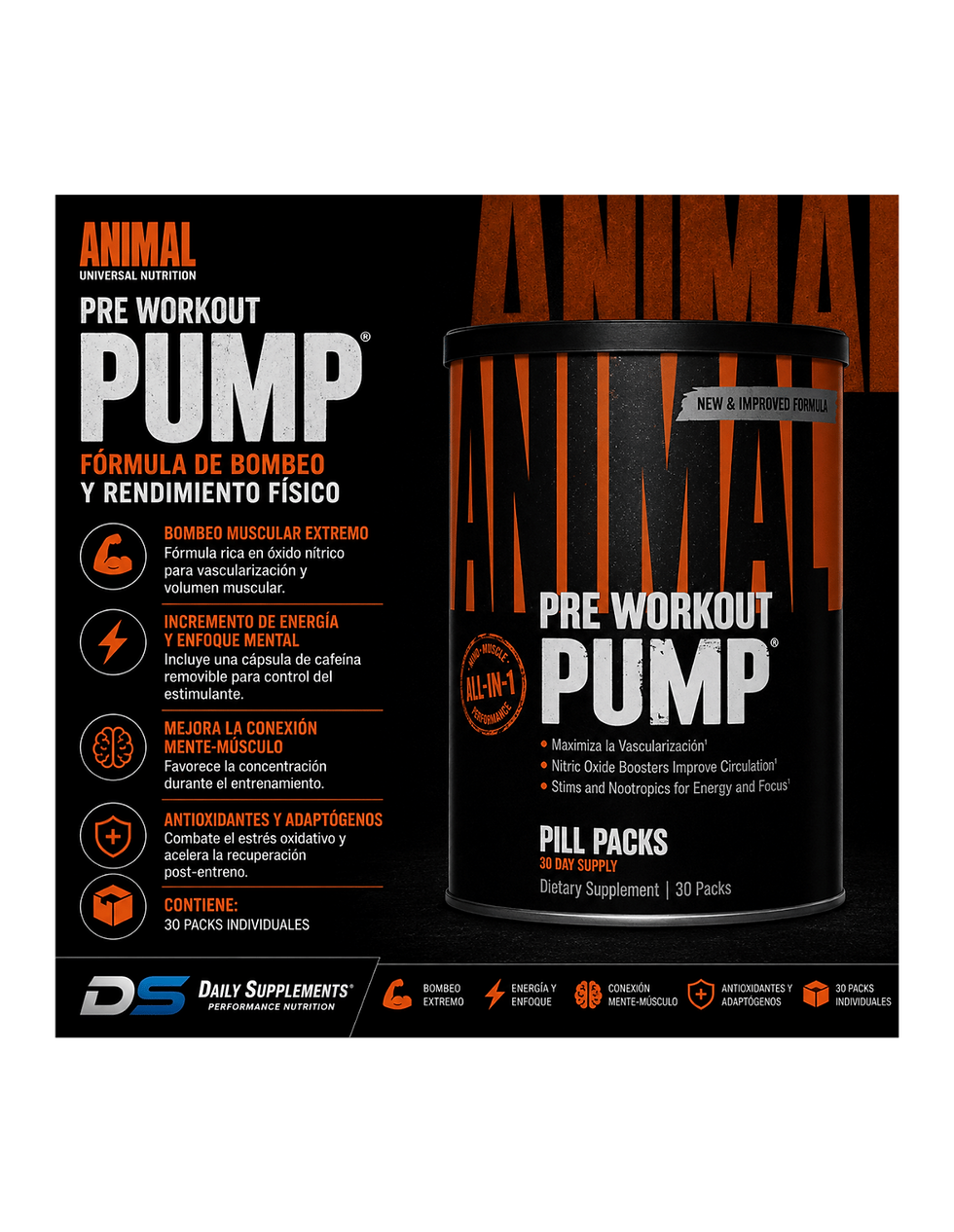 Miniatura: Universal Animal Pump 30 Packs | Formula de Bombeo y Rendimiento Fisico
