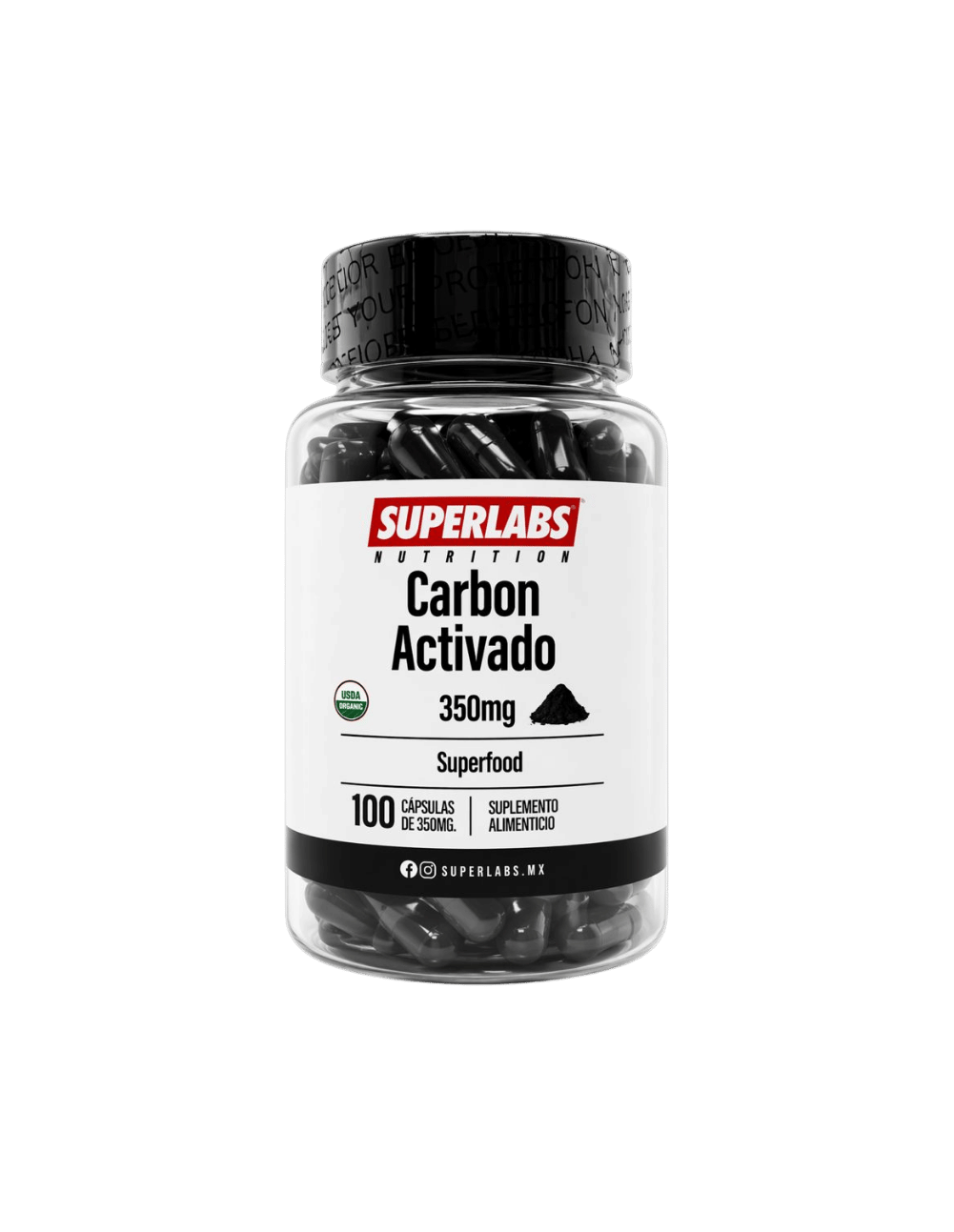 SuperLabs Carbón Activado 100 Cápsulas | Línea Nutricional y Uso Diario