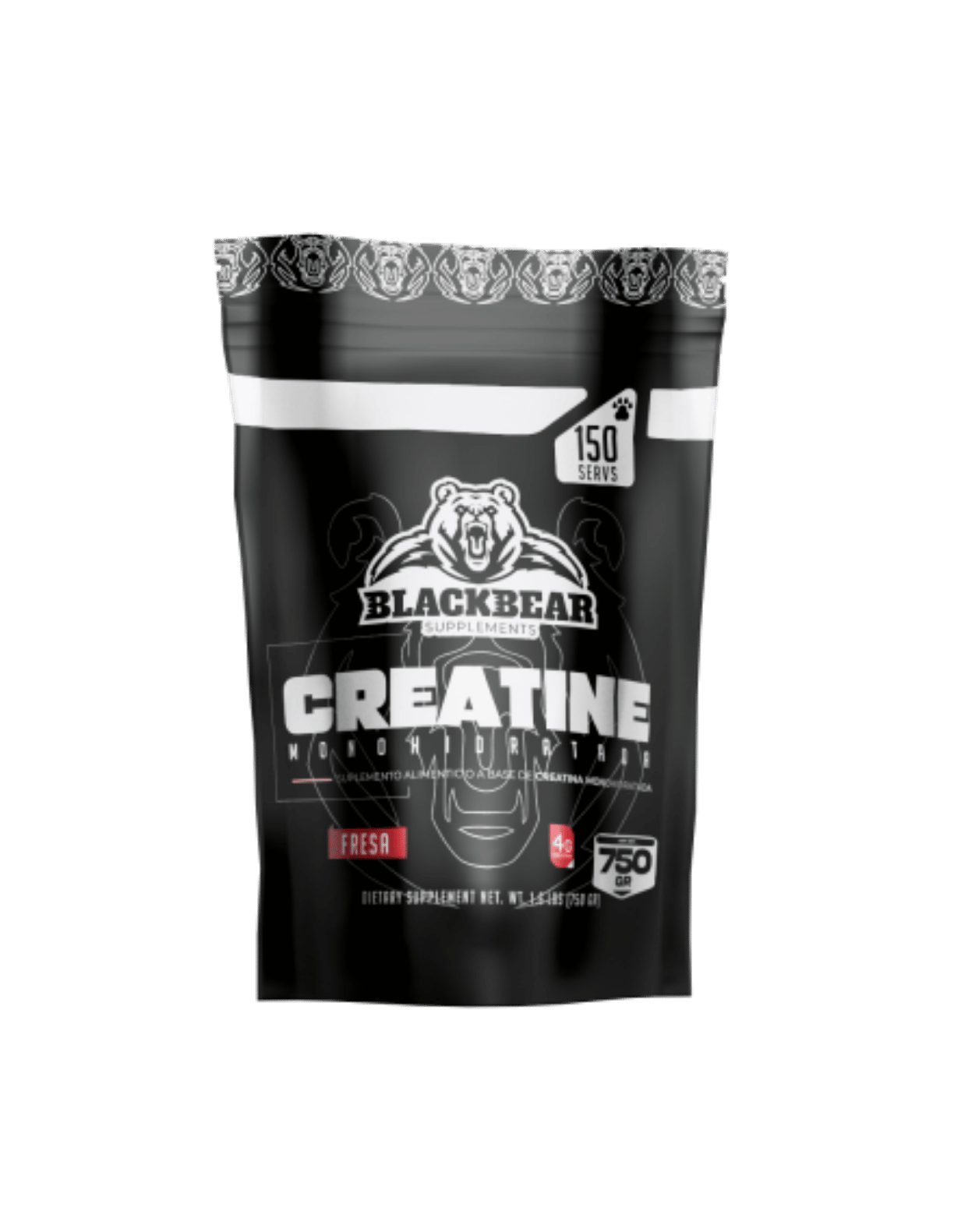 Blackbear Creatine Monohidratada 750 g | Fuerza, Potencia, Rendimient | 150 Serv
