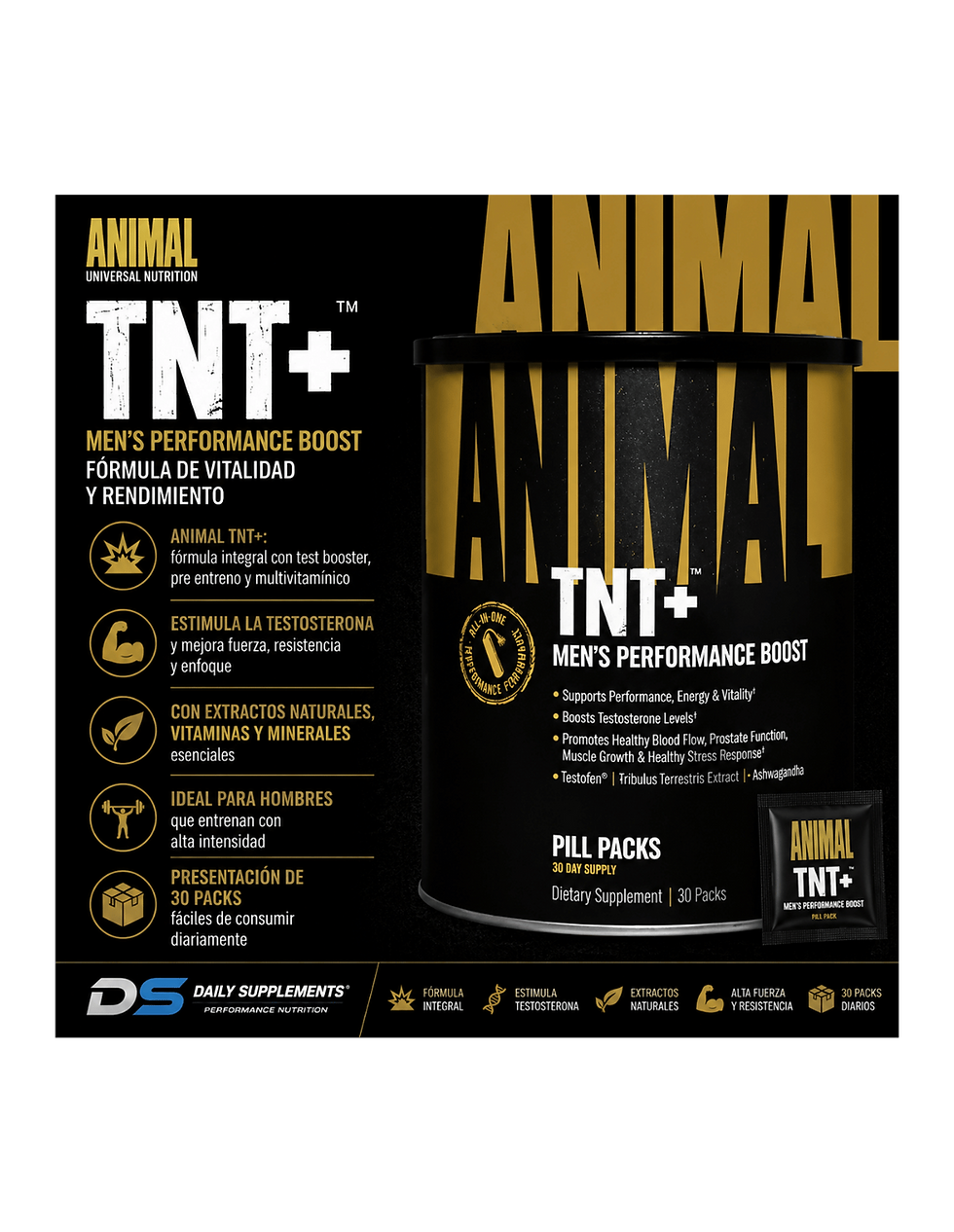Miniatura: Universal Animal TNT+ 30 Packs | Formula de Vitalidad y Rendimiento