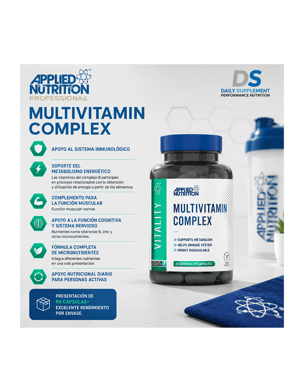 Miniatura: Applied Nutrition Vitality Multivitamin Complex 90 Caps | Vitaminas, Minerales y