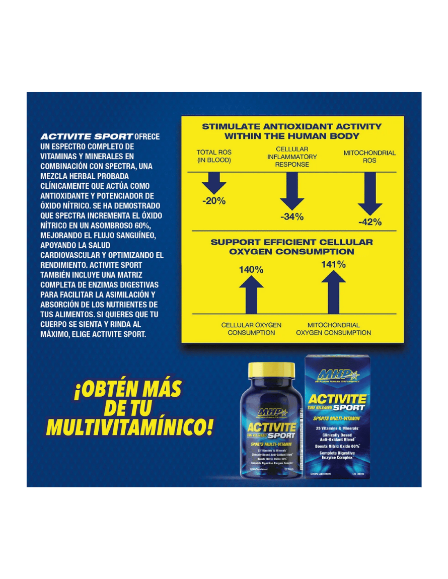 Miniatura: MHP Activite Sport 120 Tabs – Multivitamínico & Energizante Deportivo