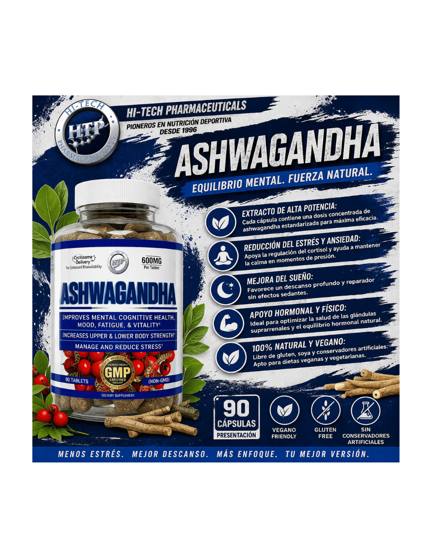 Thumbnail: HTP Ashwagandha 90 Caps | Formula de Bienestar y Manejo del Estres