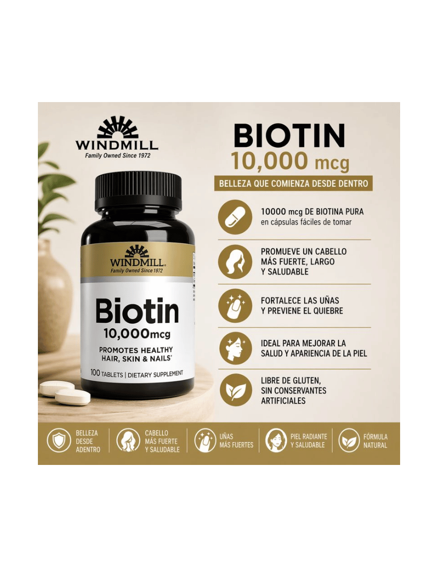 Miniatura: WHP Biotin 10000 mcg | Cabello Fuerte y Uñas Sanas | 100 Cápsulas