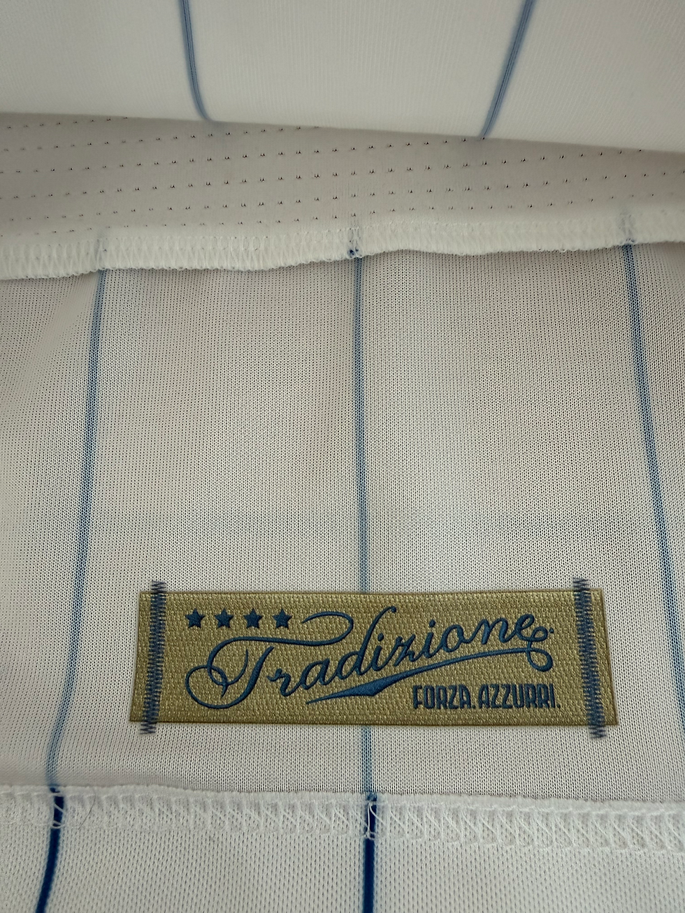 Thumbnail: Tradizione Forza Azzurri label on Italy 2014/15 away shirt