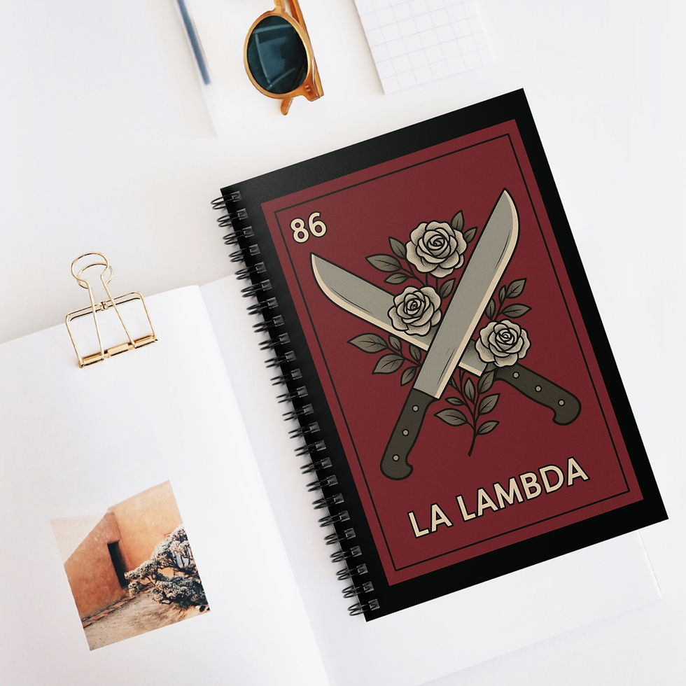 Thumbnail:  La Lambda Machete Loteria  Spiral Notebook
