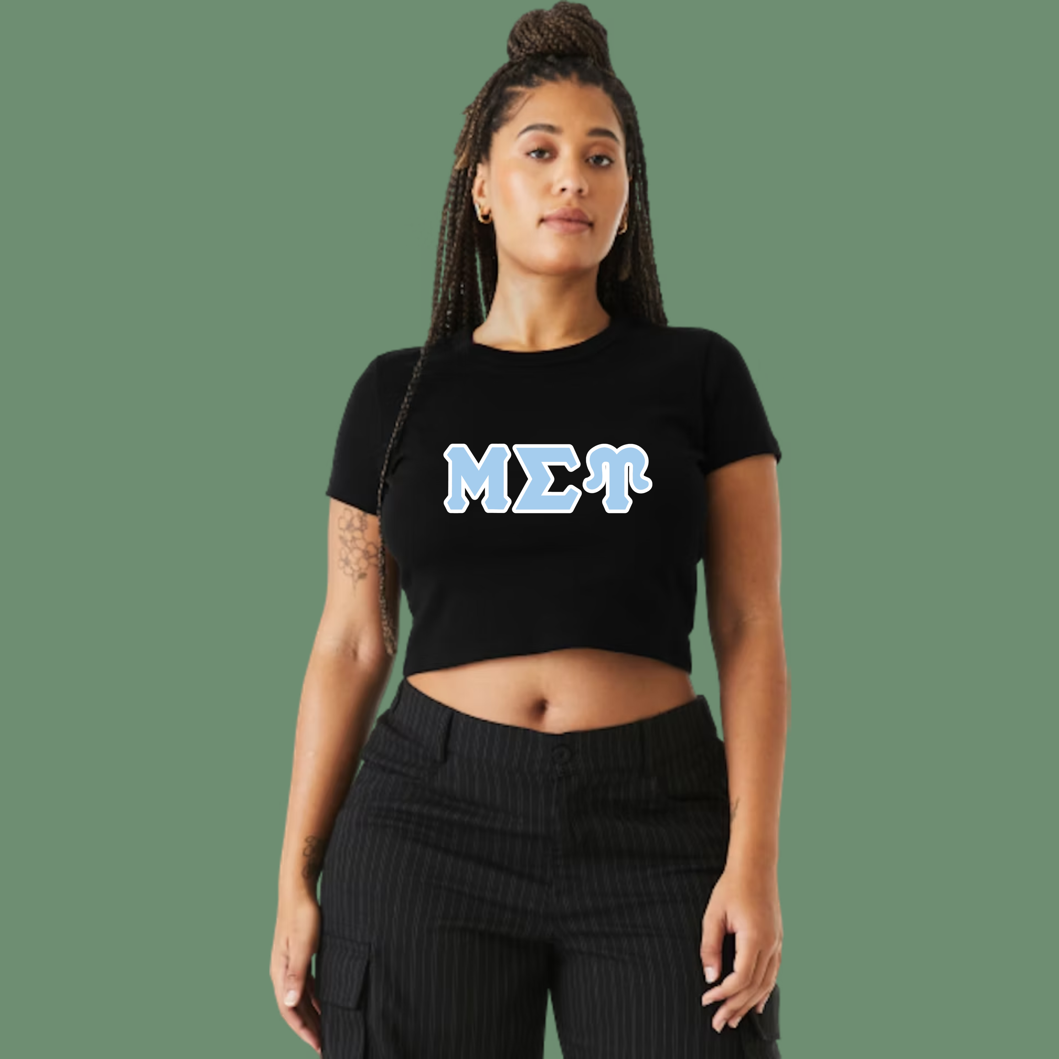 MSU Greek Letters Crop Top