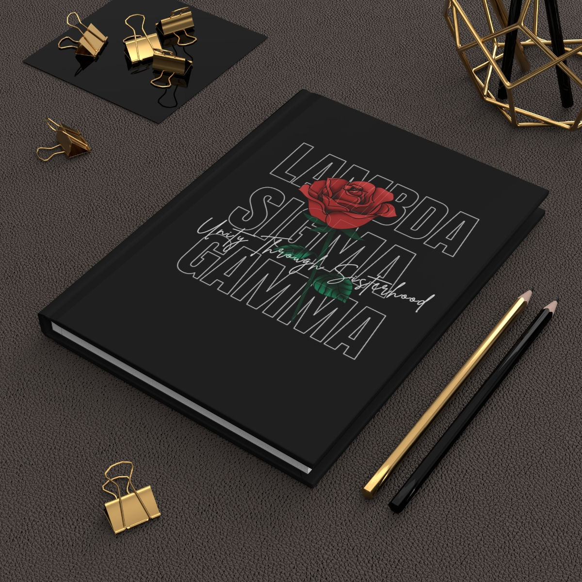 Lambda Sigma Gamma Black Notebook