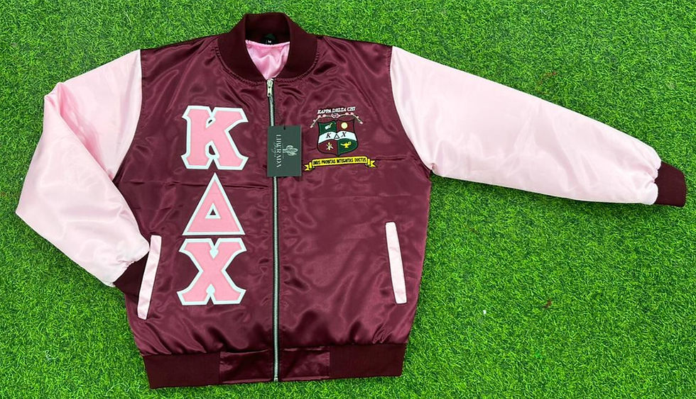 Thumbnail: Kappa Delta Chi Color Block Satin Bomber Jacket