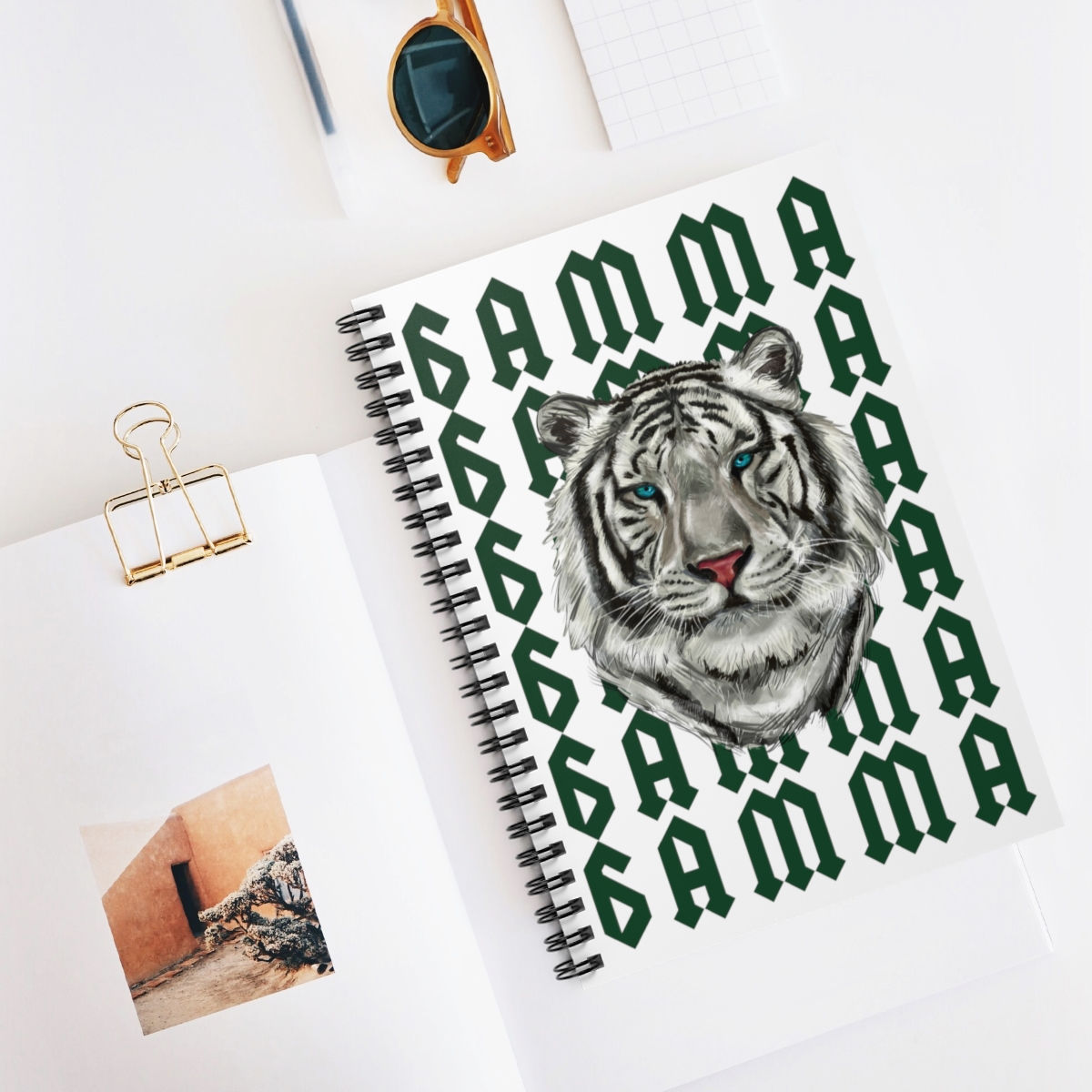 "Gamma" White Tiger Notebook