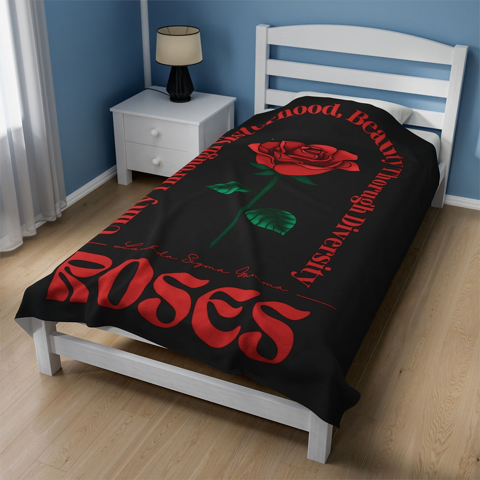 Thumbnail: Lambda Sigma Gamma Black  - Velveteen Plush Blanket