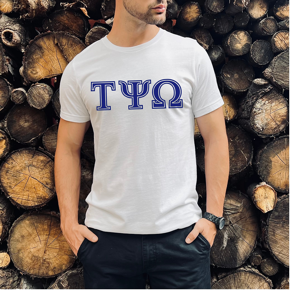 Tau Psi Omega Cutout Greek Letters Tshirt