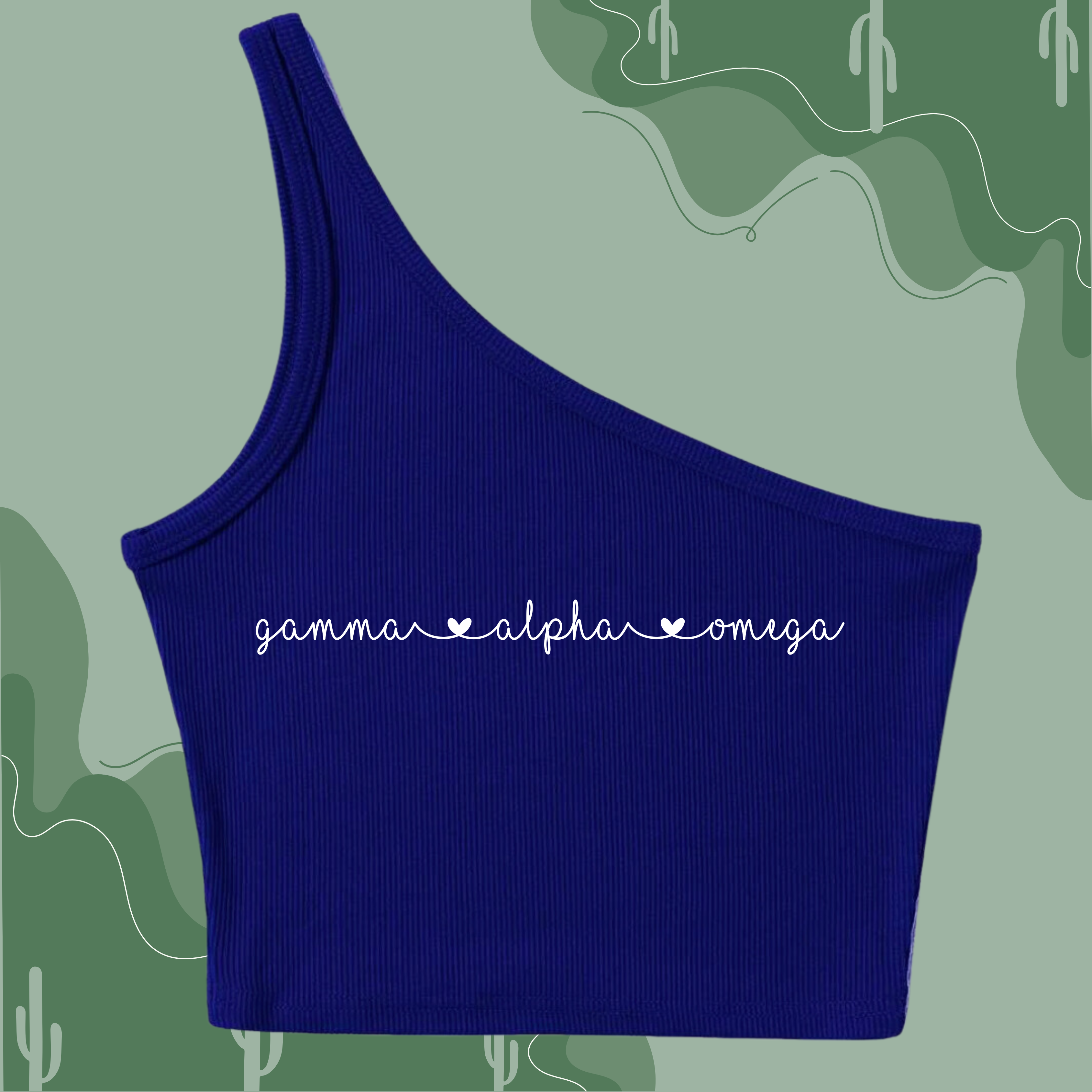 Gamma Alpha Omega One Shoulder Crop