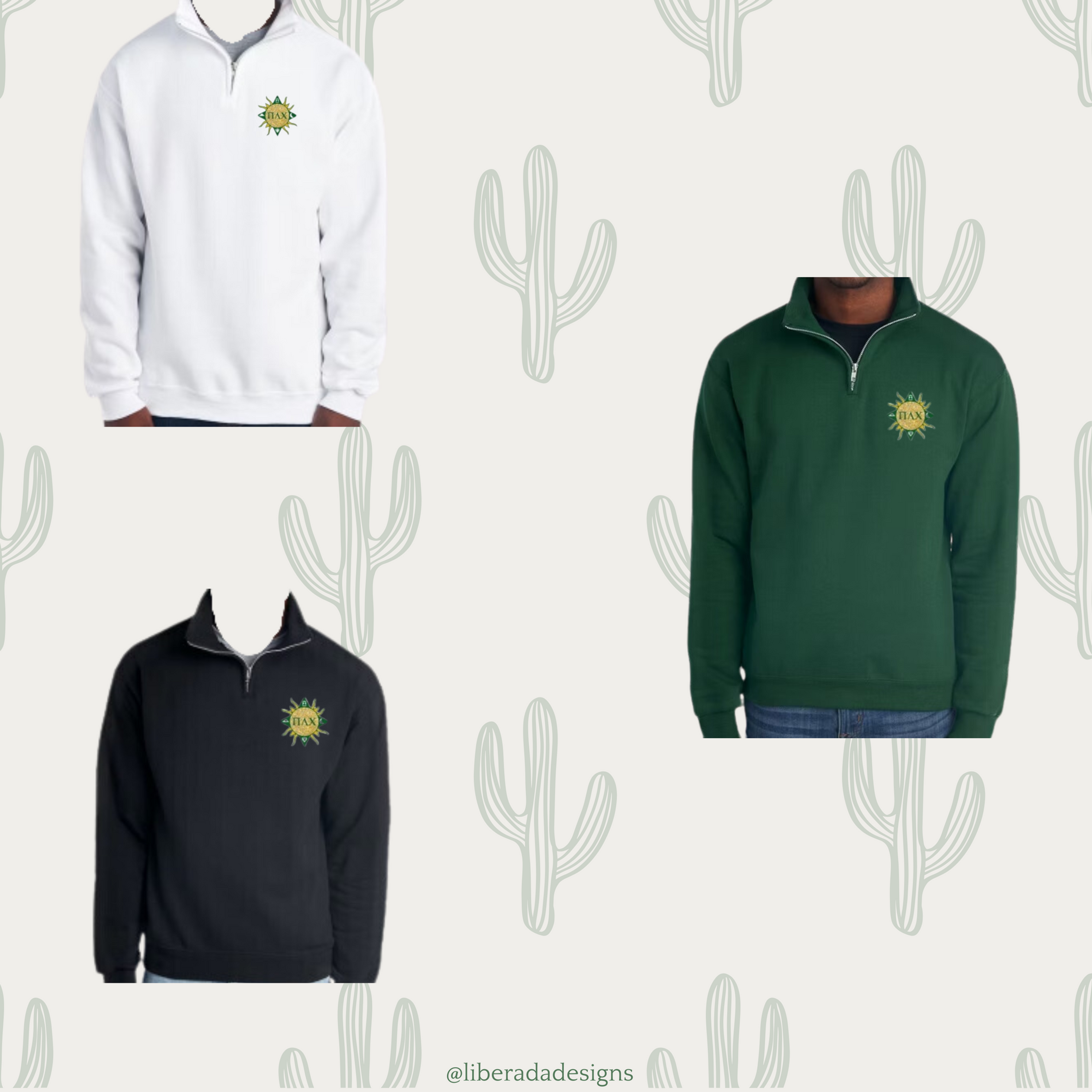 PLC Embroidered Crest Quarter Zip Sweater