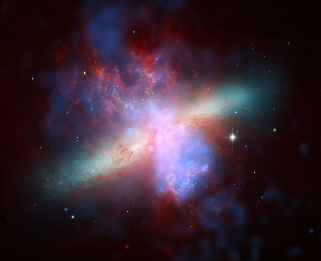 Messier 82 (NGC 3034 veya Cigar Galaksisi PGC 28655)