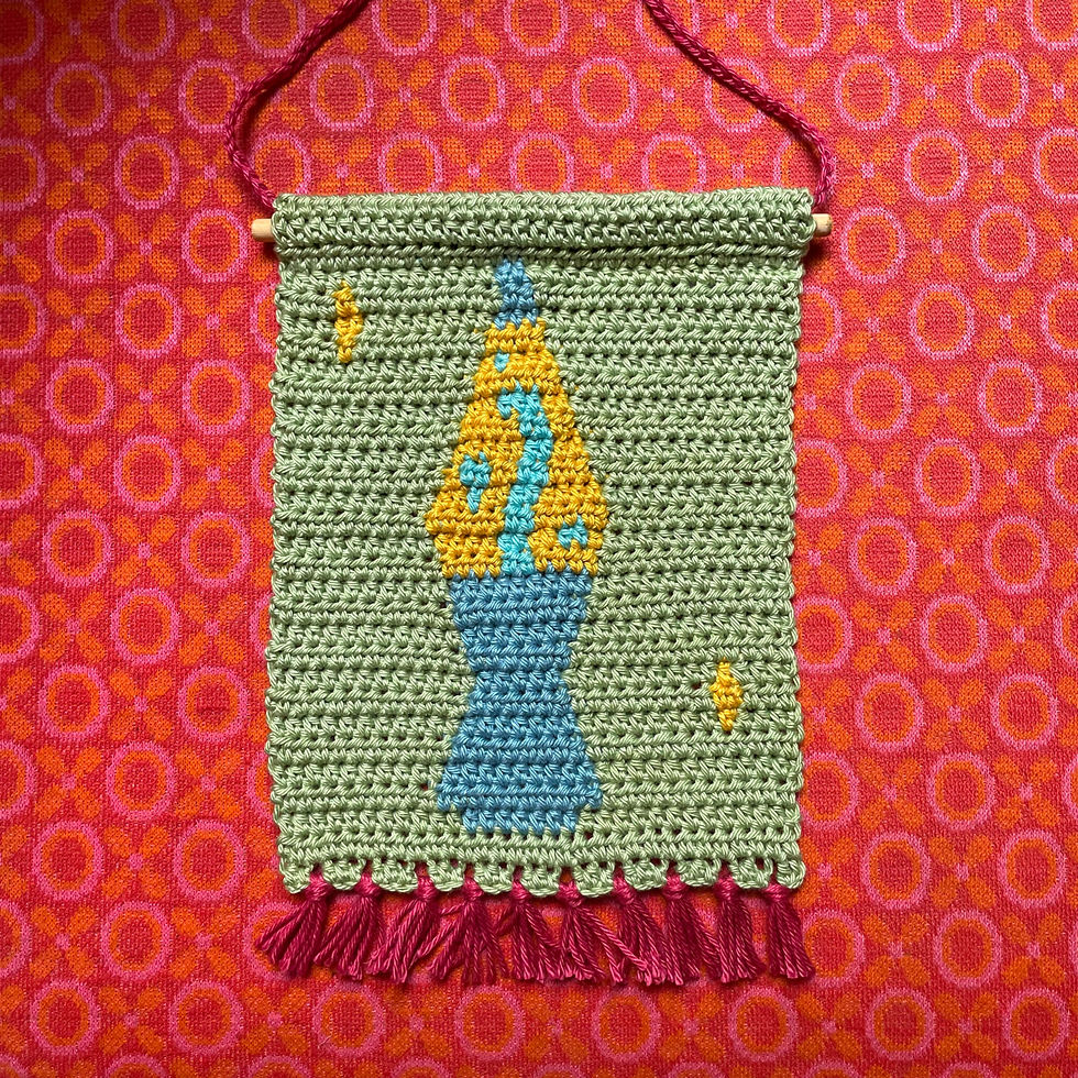 Thumbnail: LAVA LAMP - Handmade Crochet Pennant