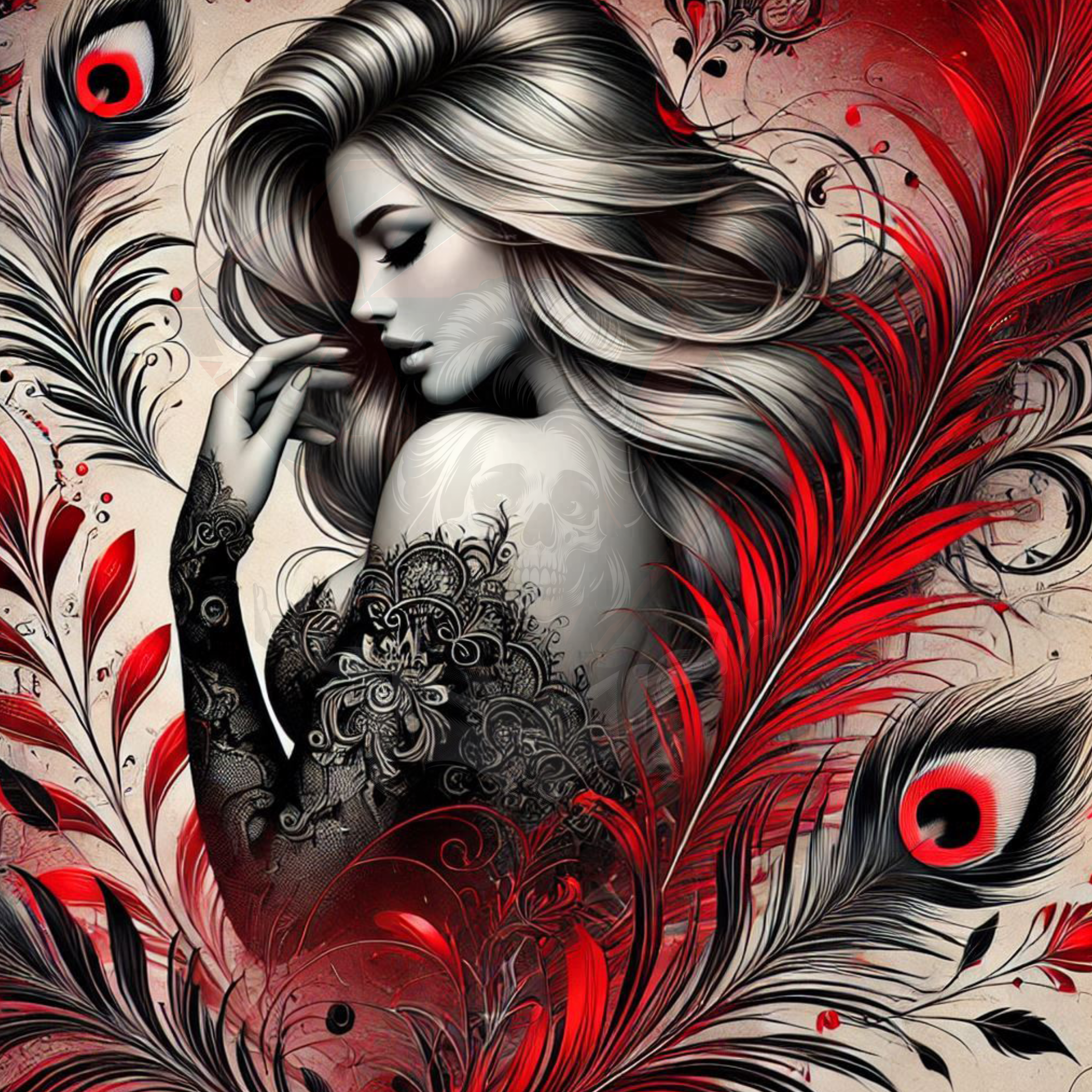 The red Elegant Lady 90x90 169 Farben