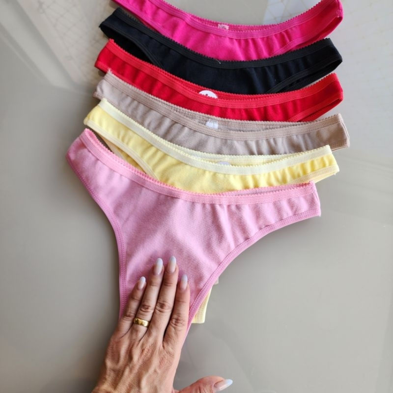 Miniatura: kit  6 Calcinhas algodão asa delta tamanho M