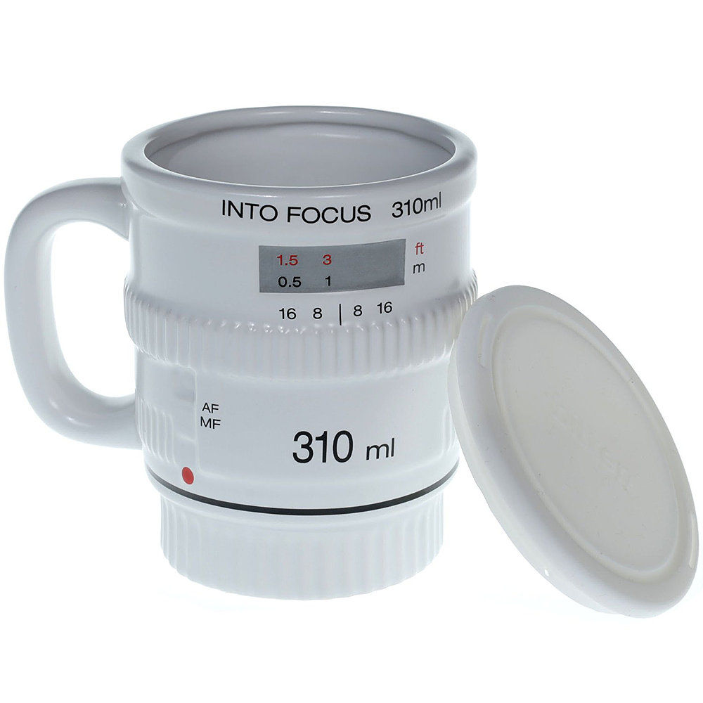White Camera Lens Coffee Mug