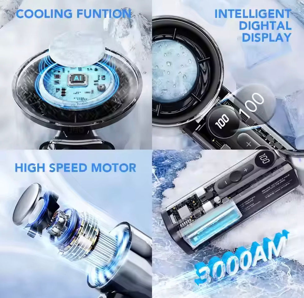Thumbnail: NexusHut 3000mAh High Speed Portable Cooling Fan with Digital Display