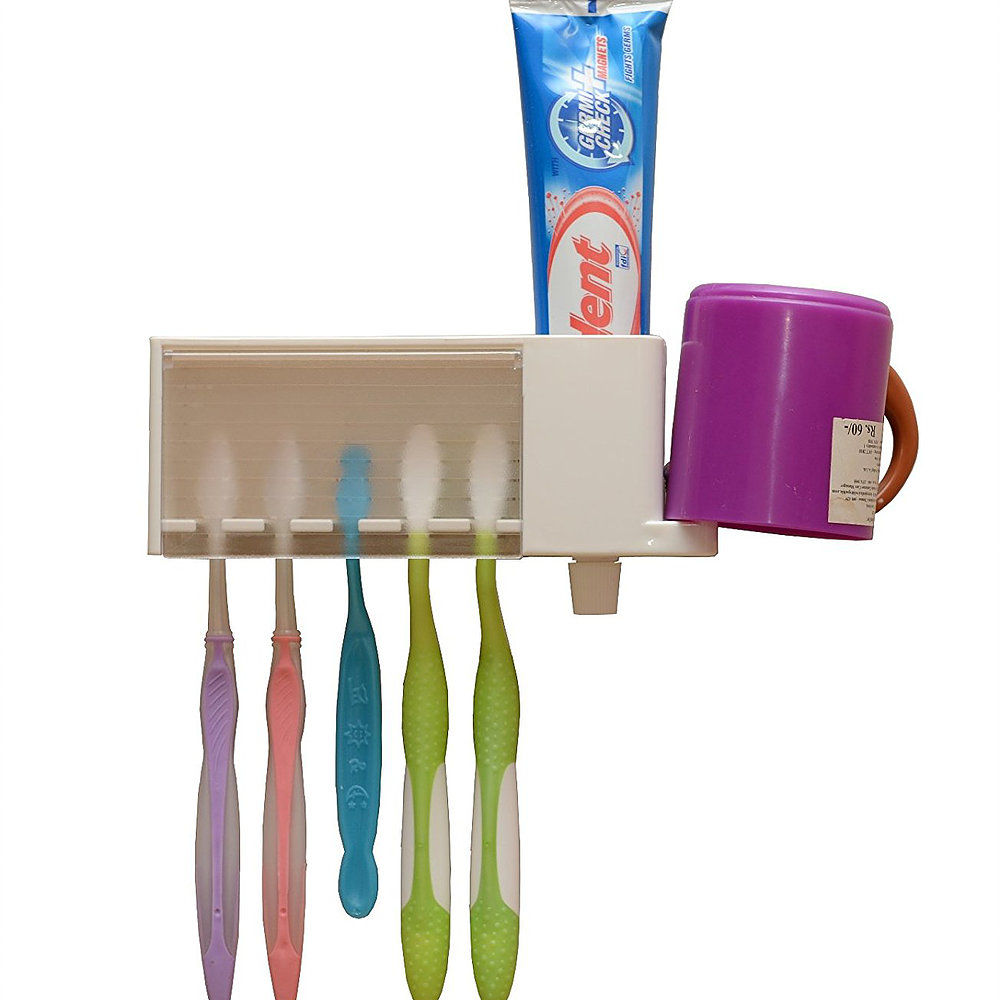 Wall Mounted Self Adhesive Toothbrush & Toothpaste Holder