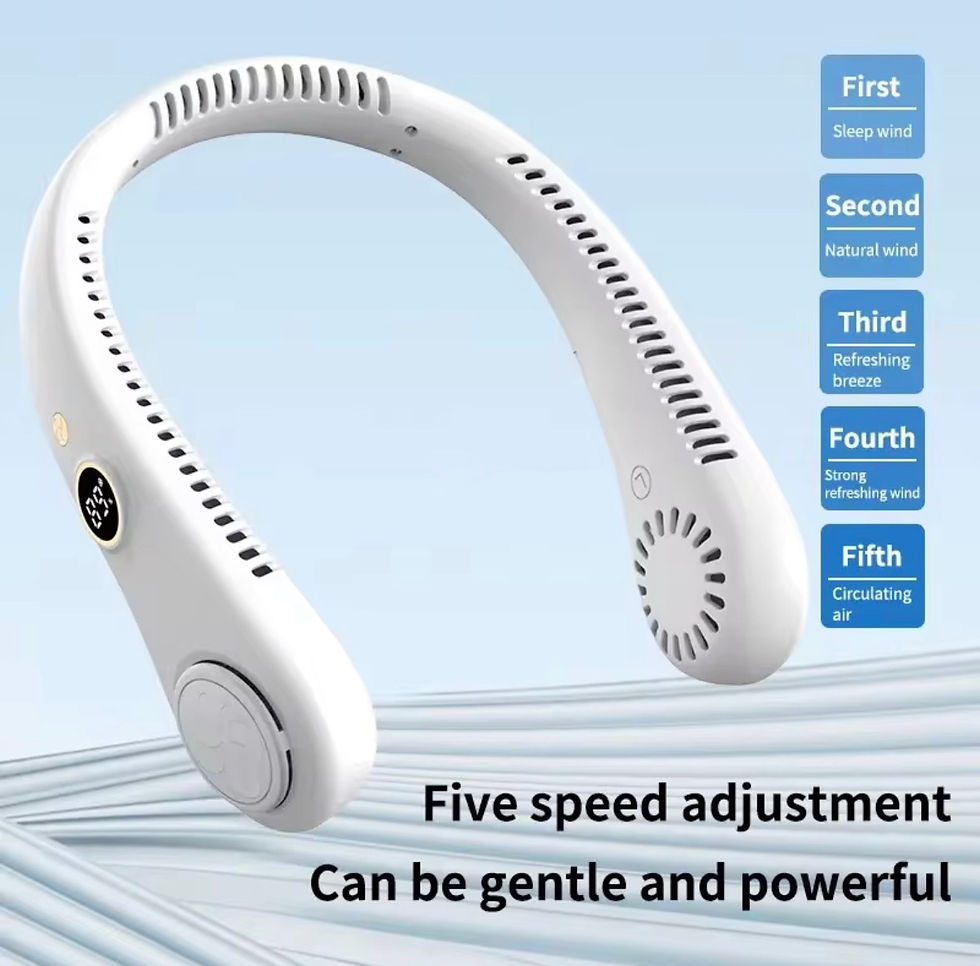 Thumbnail: Portable Bladeless Neck Fan with Smart LED Display – premium & Ultra-Quiet
