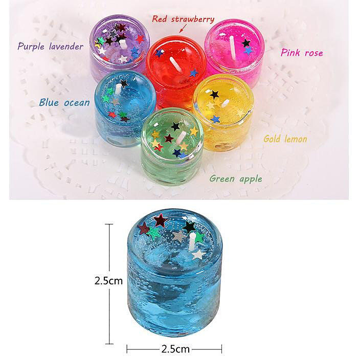 Thumbnail: Glass color jelly candles set of 6