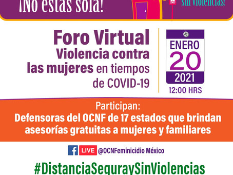 COMUNICADO | En medio de COVID 19, mujeres siguen siendo violentadas: OSC