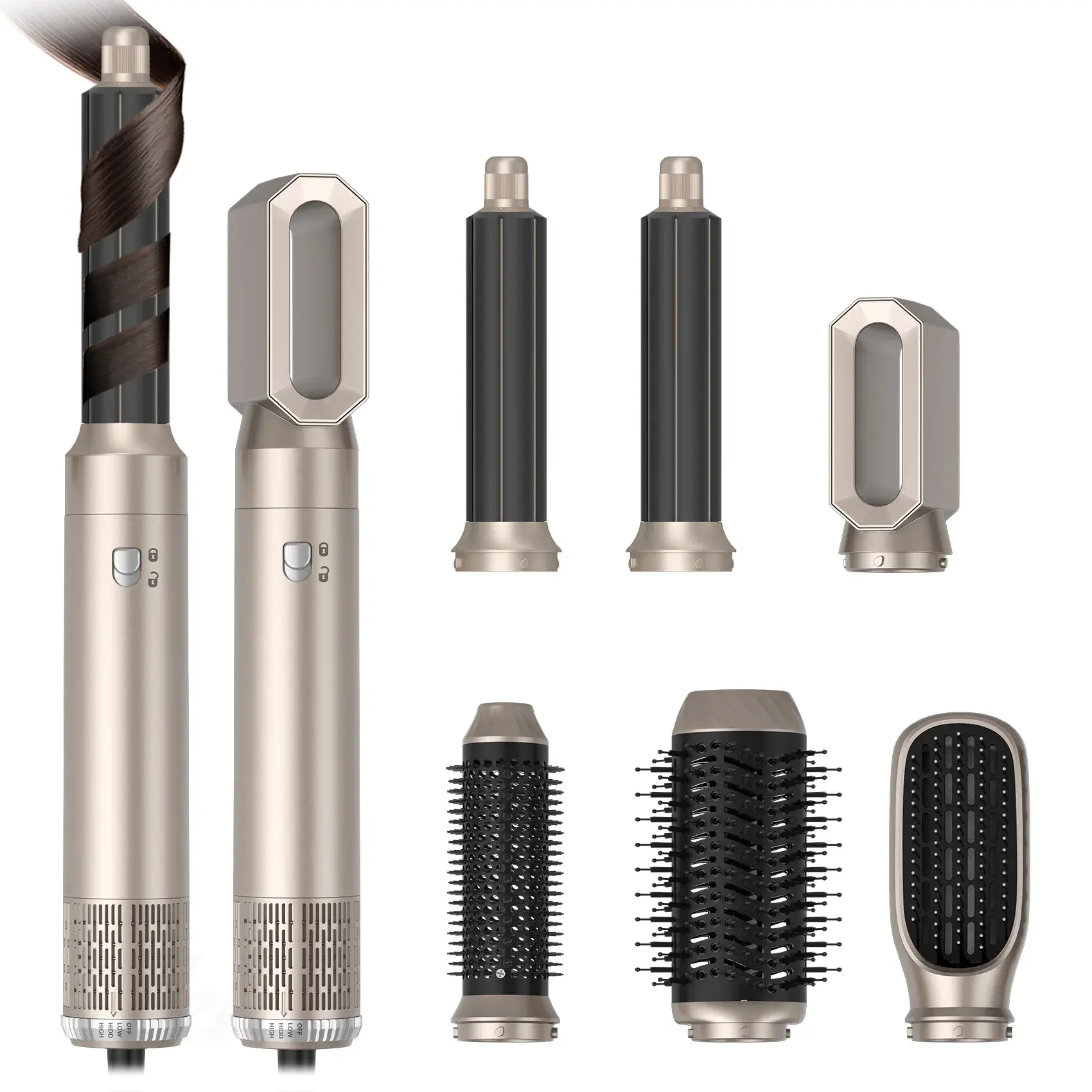 Hot Sale 6-In-1 Interchangeable Head Hair Dryer Pro