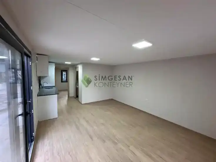 4x8 üçgen çatılı konteyner ev dış cephe görünümü – Simgesan Konteyner