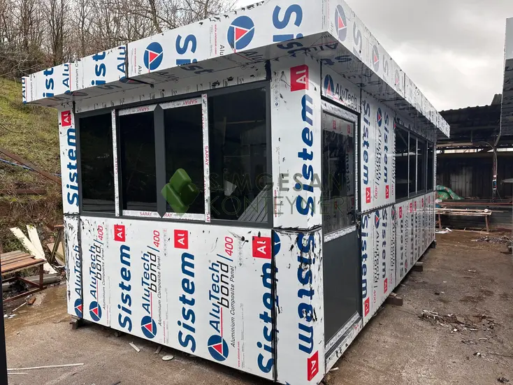 Simgesan kompozit güvenlik kabini ön cephe