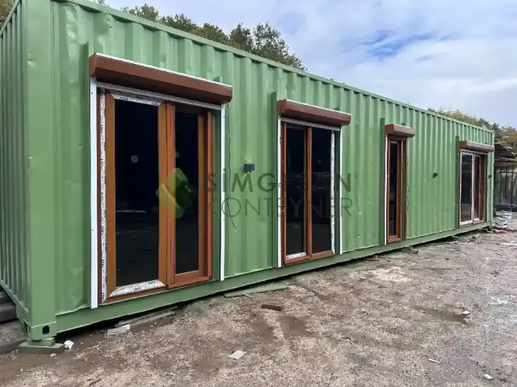 40ft HC konteyner ev modern dış tasarımı, betopan cephe kaplama