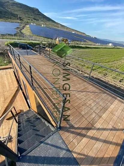 modifiye konteyner ev teras