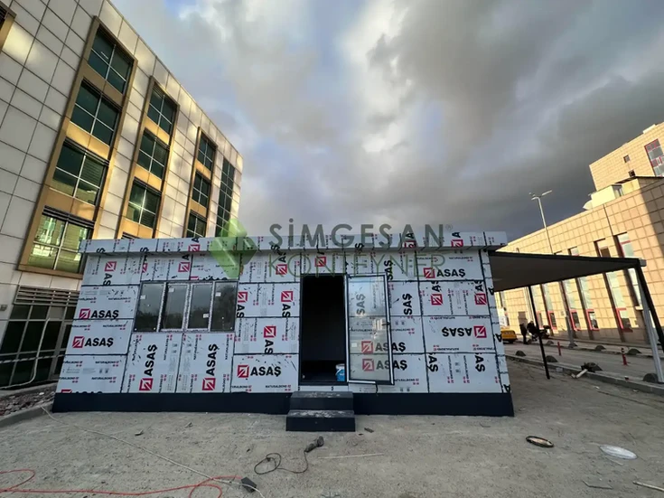 Alüminyum kompozit kaplamalı kafe konteyner modeli