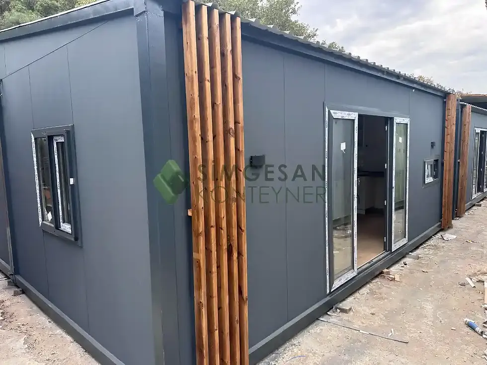 7x7 birleşimli konteyner ev dış cephe görünümü – Simgesan Konteyner