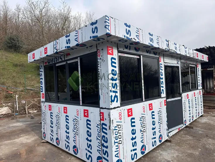 3x6 kompozit kaplamalı güvenlik kabini dış görünüm