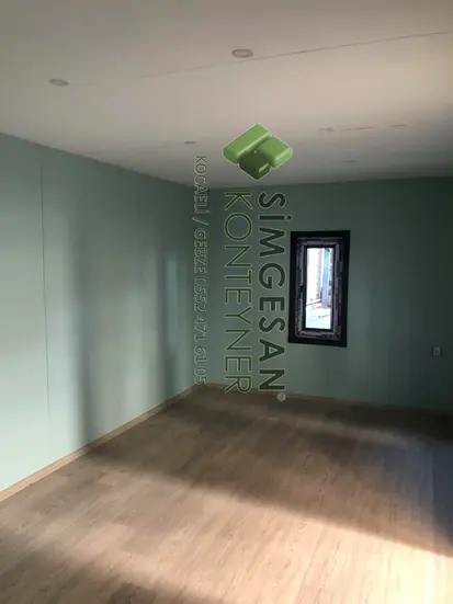Betopan kaplamalı iç cephe konteyner ev