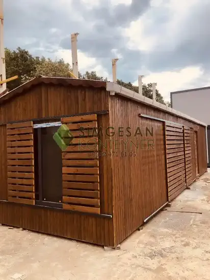 Simgesan 3x11 doğal ahşap kaplamalı konteyner ev