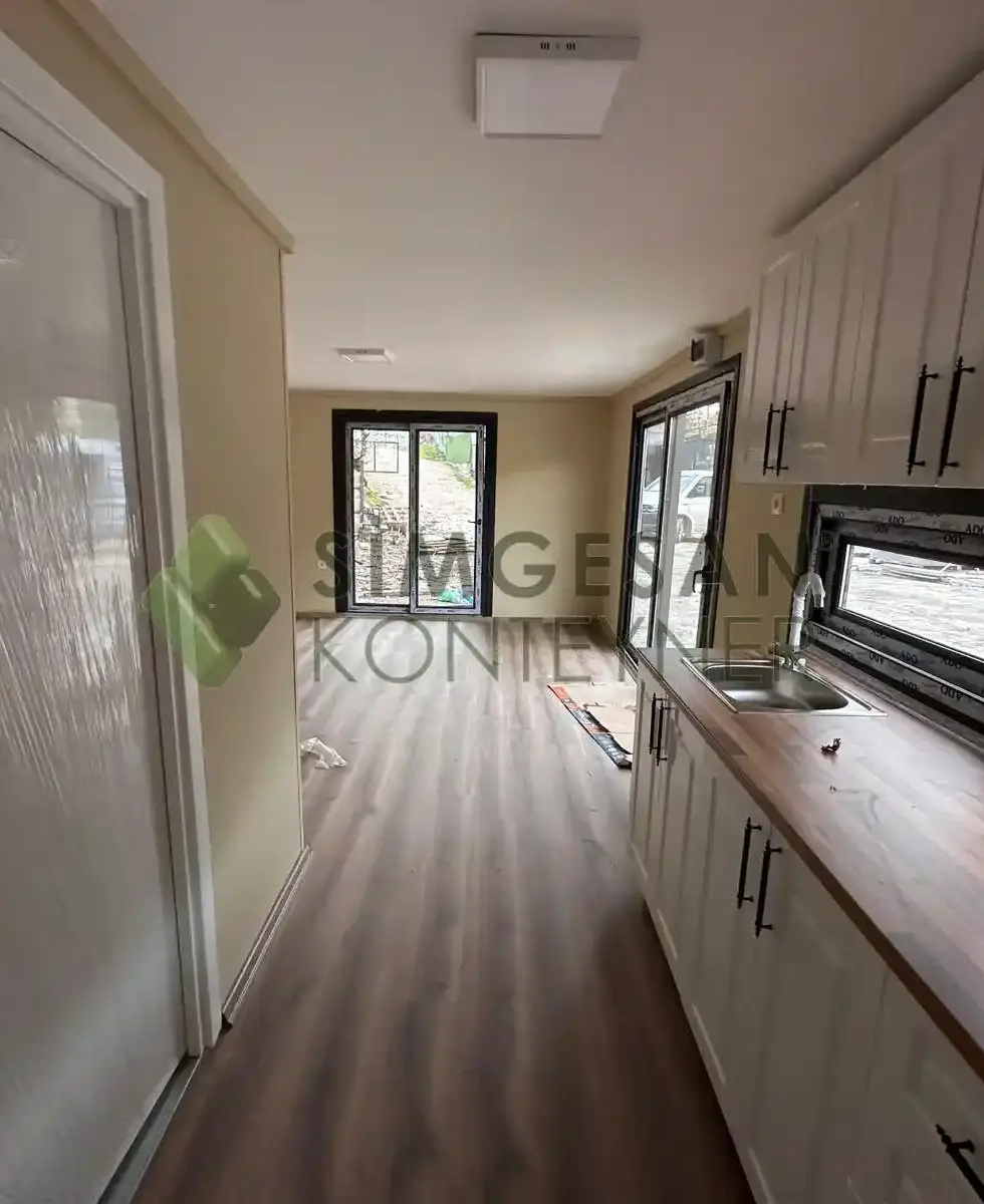 400x900 ahşap kaplama konteyner ev dış cephe