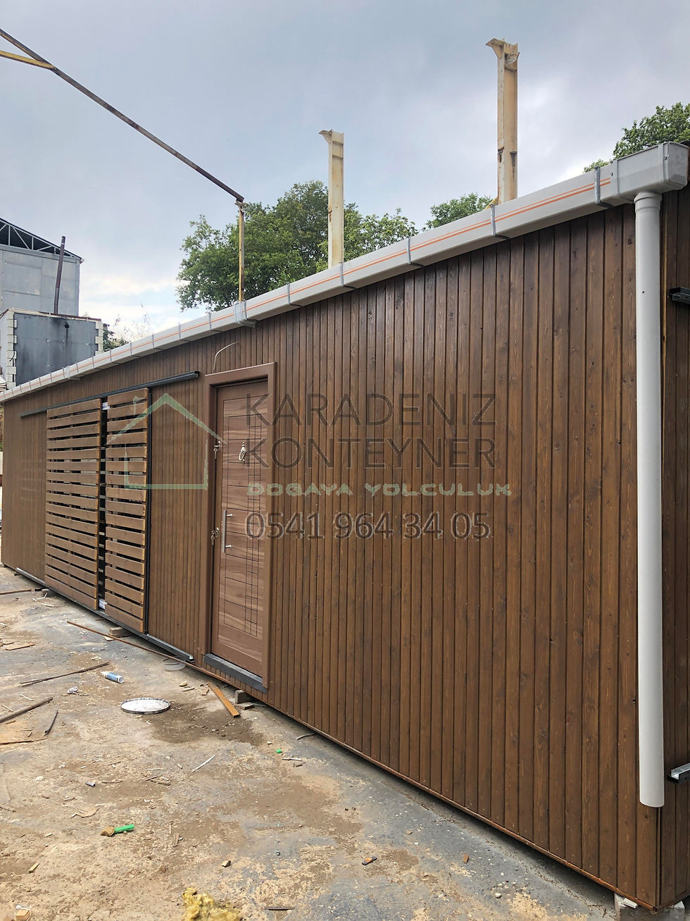 Küçük resim: 33m²çatılı ahşap konteyner ev