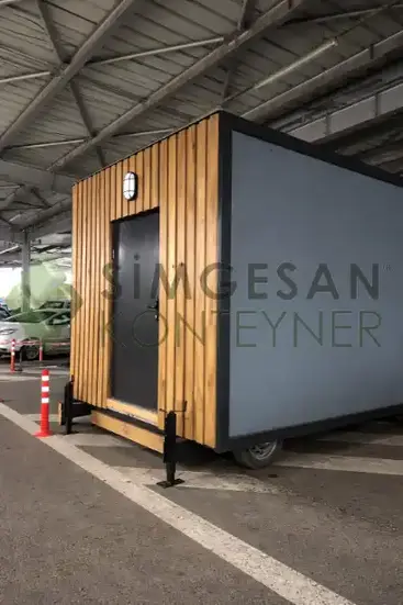 ahşap görünümlü kafe konteyneri