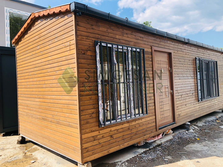 Kendinden çatılı ahşap konteyner modeli